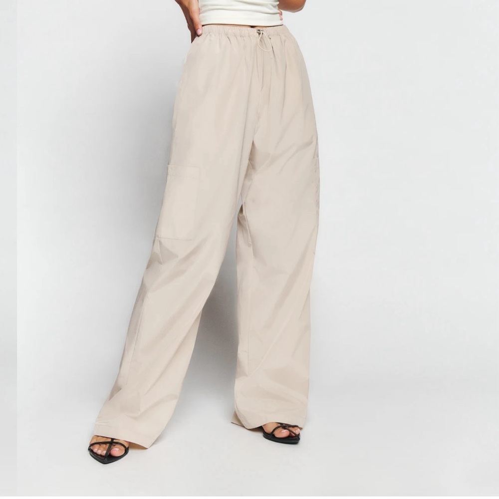 Reformation Beige Wide-Leg Trousers